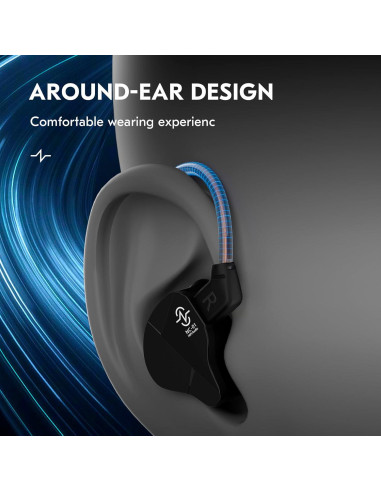 Cable IEM KBEAR KS1 USB-C 1.2m con Micrófono Marrón