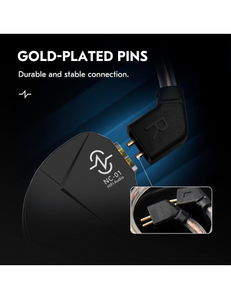 Cable IEM KBEAR KS1 USB-C 1.2m con Micrófono Marrón