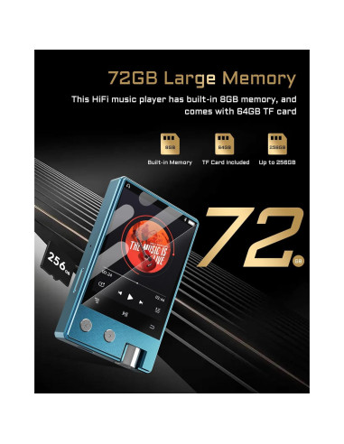 Reproductor MP3 PECUS Z12Pro 64GB Bluetooth 5.1 HiFi 2.4"