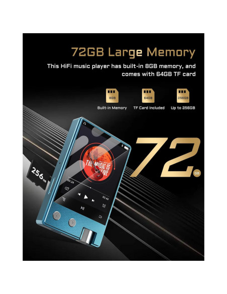 Reproductor MP3 PECUS Z12Pro 64GB Bluetooth 5.1 HiFi 2.4"
