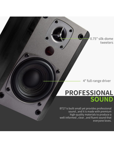 Altavoces de Estantería Bluetooth Madera Cantante BT27 54W