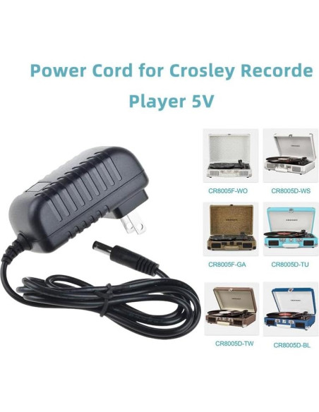 Fuente de Alimentación 5V 2A para Tocadiscos Crosley y Victrola