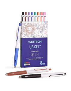 Bolígrafos de Gel Retráctiles WRITECH Multicolor 0.5mm Set 8ct