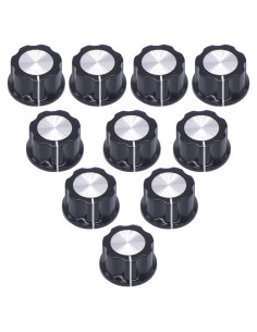 Perillas Rotativas Taiss 10pcs 23mm Negro 6.4mm Ajustables