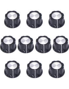 Perillas Rotativas Taiss 10pcs 23mm Negro 6.4mm Ajustables 2
