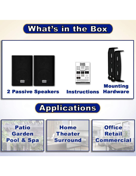 Altavoces de 2 Vías Goldwood AA351B para Interior y Exterior