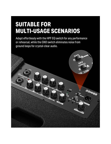 Amplificador de Batería Donner DDA-1000 1000W Inalámbrico