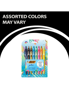 Set de 8 Bolígrafos de Gel BIC Gelocity Quick Dry 0.7mm 2