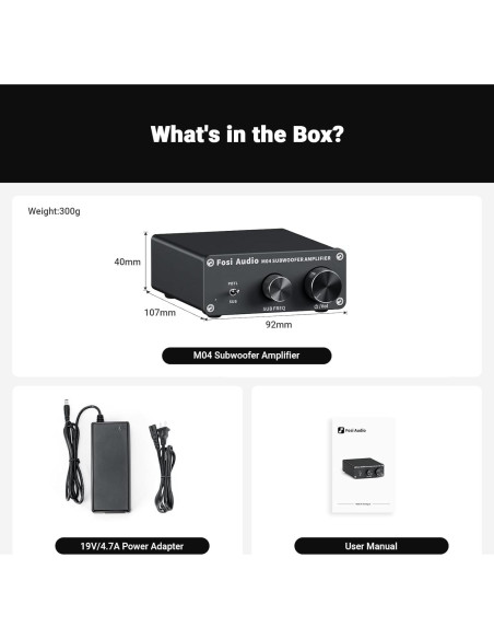 Amplificador de Subwoofer Fosi Audio M04 100W Mono Digital