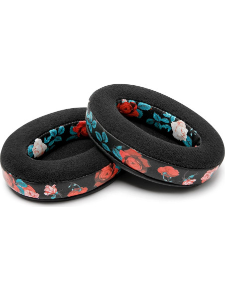 Almohadillas de Reemplazo WC para Auriculares ATH M50X - Floral Negro