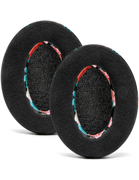 Almohadillas de Reemplazo WC para Auriculares ATH M50X - Floral Negro