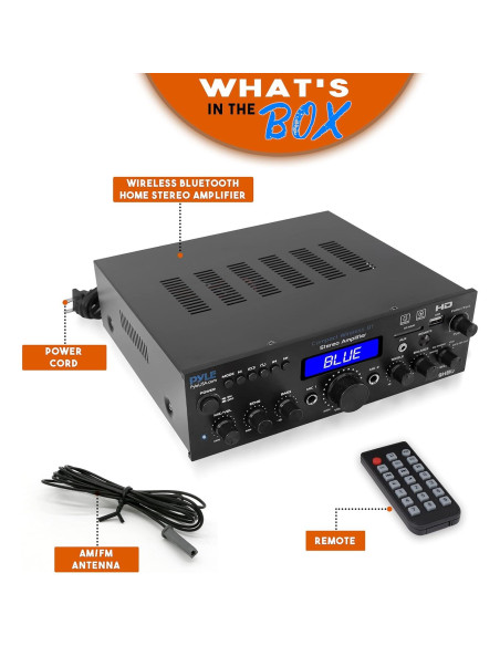 Amplificador Estéreo Inalámbrico Bluetooth Pyle PDA9HBU 200W