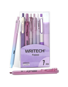 Set de Bolígrafos de Gel WRITECH 7ct Punta Fina 0.5mm Púrpura