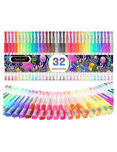Set de 32 Bolígrafos de Gel Brillante Taotree Multicolor