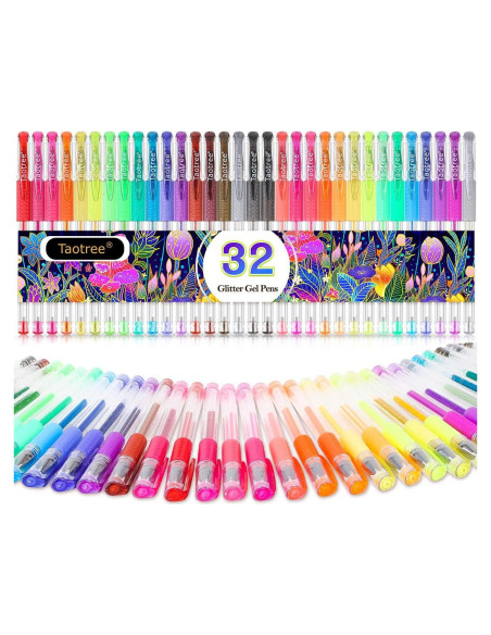 Set de 32 Bolígrafos de Gel Brillante Taotree Multicolor