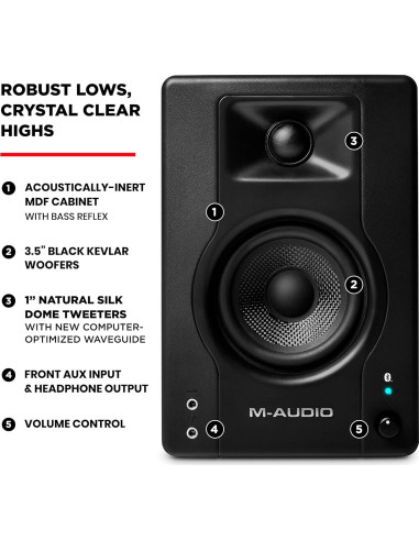 Monitores de Estudio M-AUDIO BX3BT 120W Bluetooth 3.5"