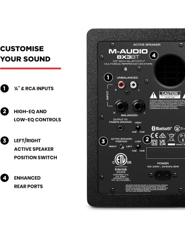 Monitores de Estudio M-AUDIO BX3BT 120W Bluetooth 3.5"