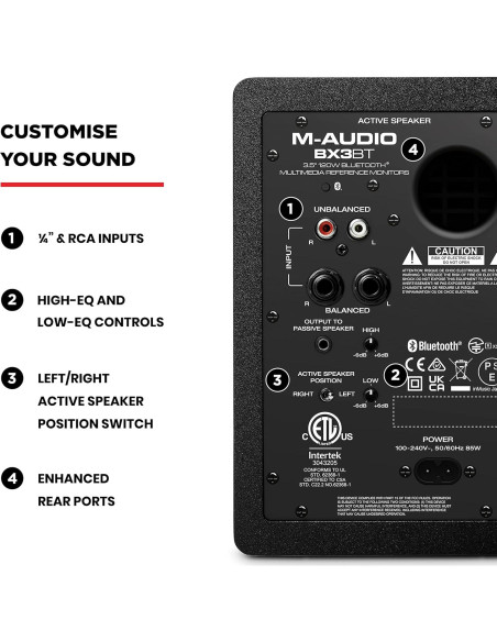 Monitores de Estudio M-AUDIO BX3BT 120W Bluetooth 3.5"