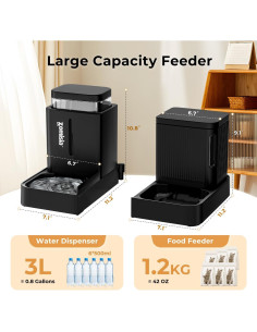 Comedero y dispensador de agua ZOMISIA 3.03L x2 para gatos 2