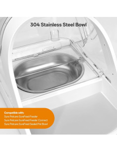 Tazón de Acero Inoxidable SureFeed 2 Pcs + Alfombrilla Gris 2