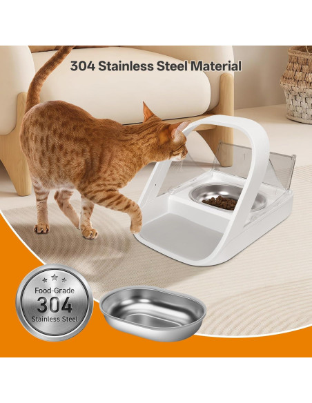 Tazón de Acero Inoxidable SureFeed 2 Pcs + Alfombrilla Gris