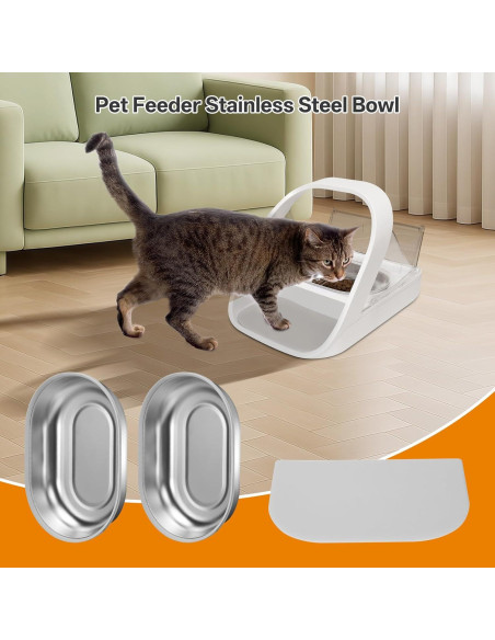 Tazón de Acero Inoxidable SureFeed 2 Pcs + Alfombrilla Gris