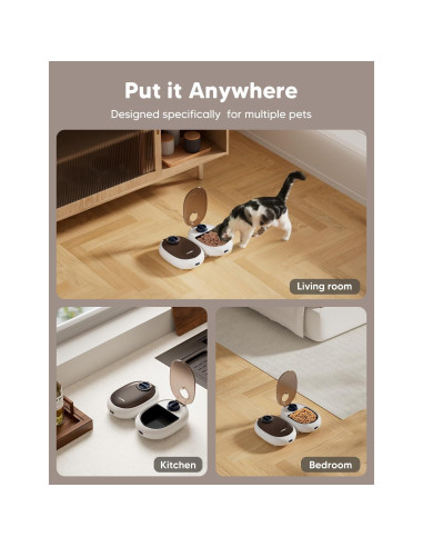 Dispensador Automático de Comida WOPET para Gatos y Perros 1.07kg