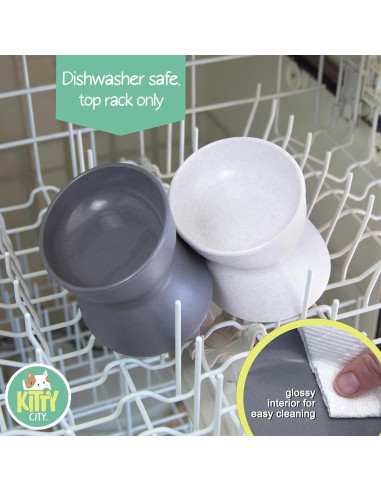 Tazones Elevados para Gato Kitty City 2pk - Diseño Moderno