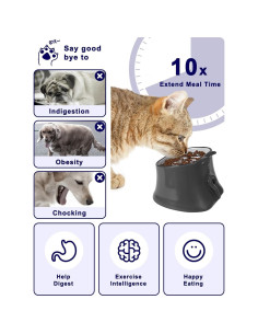 Cuenco Elevado para Gatos Y YHY Cerámica 17.5x16cm Gris 2