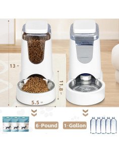 Dispensador Automático de Comida y Agua HWONMTE 3.78L x 2 2