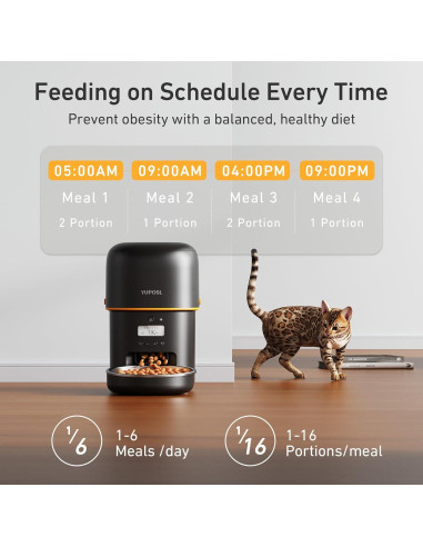 Comedero Automático para Gatos Yuposl 2L con Programación