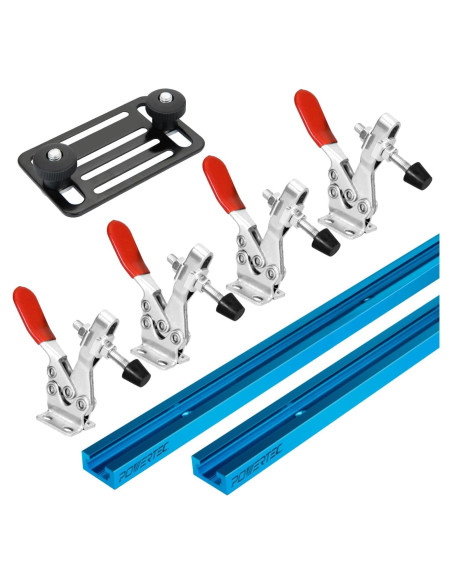 Kit de Abrazaderas de Palanca POWERTEC 72138 con T-Rail 91.4 cm