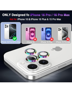Protector de Lente de Cámara Casetego para iPhone 16 Pro Max/Pro 9H 2