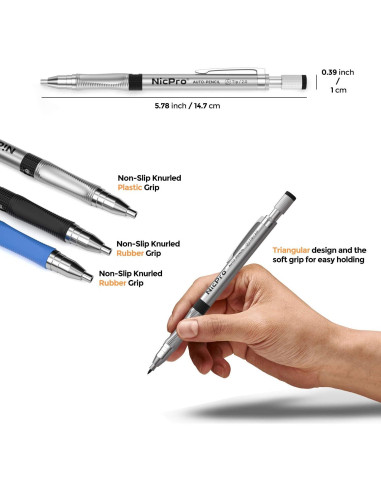 Conjunto de Lápices Mecánicos Nicpro 11 Piezas 2mm con Repuestos