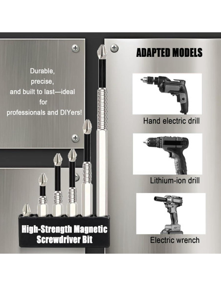 Juego de Puntas Magnéticas de Acero Vanadio 12 Piezas 25-150mm