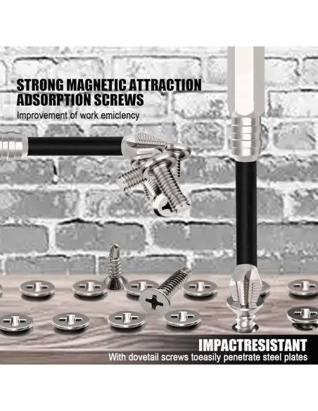 Juego de Puntas Magnéticas de Acero Vanadio 12 Piezas 25-150mm