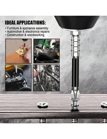 Juego de Puntas Magnéticas de Acero Vanadio 12 Piezas 25-150mm