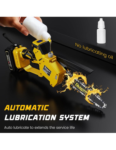 Sierra de Cadena Inalámbrica DEJUNPIOOL 1200W 6+8 Pulgadas