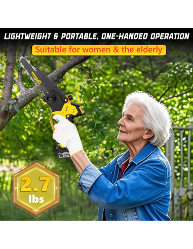 Sierra de Cadena Inalámbrica DEJUNPIOOL 1200W 6+8 Pulgadas