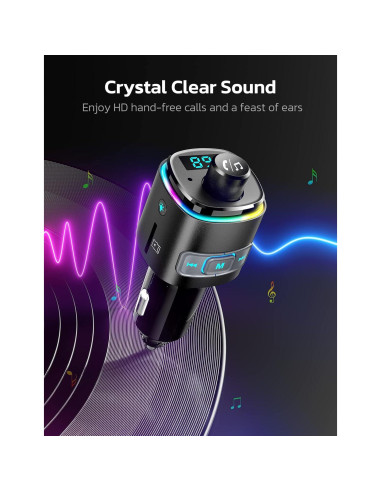 Transmisor FM Bluetooth Nulaxy NX09, Cargador QC3.0, 54W