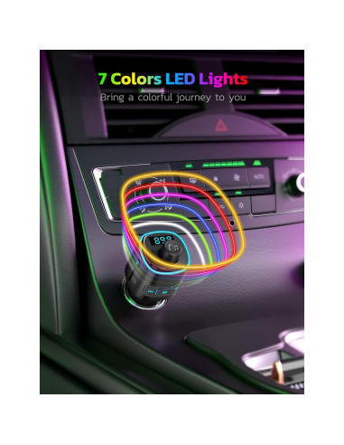 Transmisor FM Bluetooth Nulaxy NX09, Cargador QC3.0, 54W