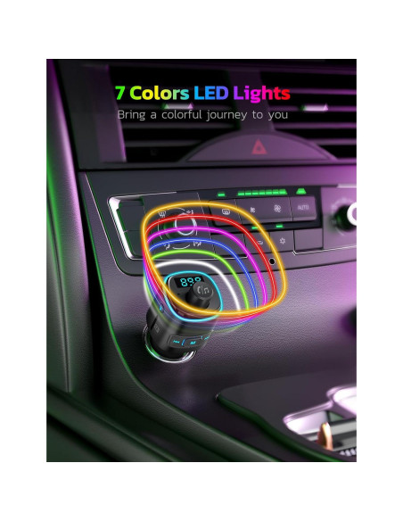 Transmisor FM Bluetooth Nulaxy NX09, Cargador QC3.0, 54W