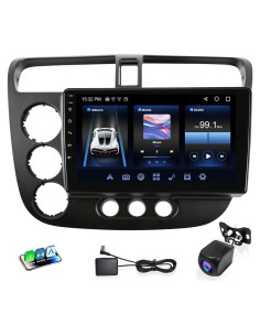 Estéreo Doble Din Haudio para Honda Civic 2001-2005, Pantalla 9"