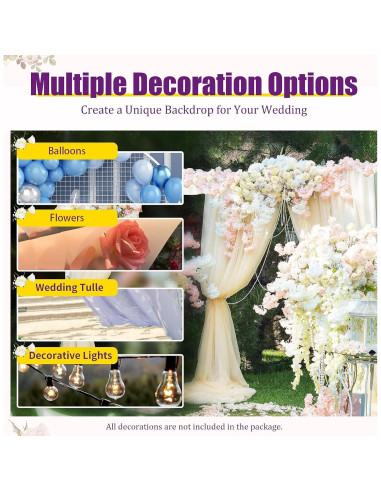 Kit Soporte Arco Boda RIAHNEAH Plateado 3m Carga 10kg