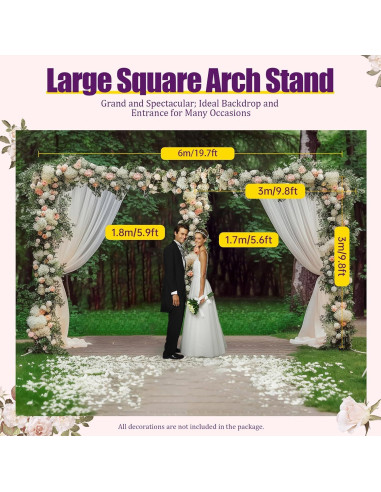 Kit Soporte Arco Boda RIAHNEAH Plateado 3m Carga 10kg