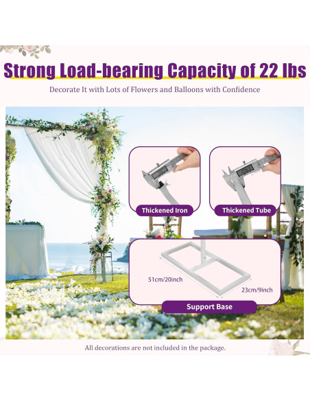 Kit Soporte Arco Boda RIAHNEAH Plateado 3m Carga 10kg