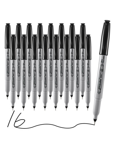 Marcadores Permanentes Affisure 16 Unidades Punta Ultra Fina 0.4mm Negro