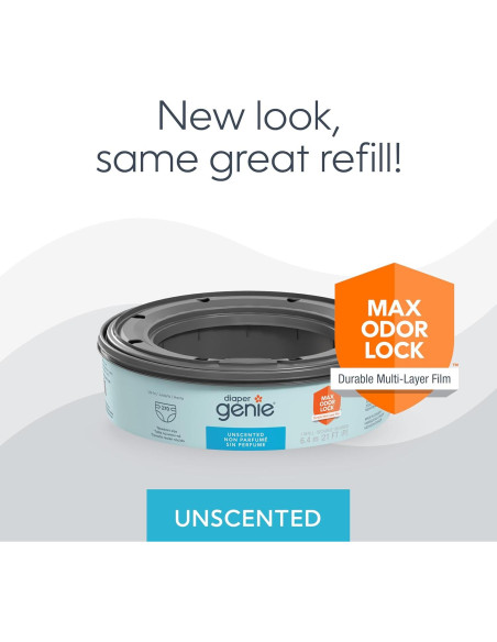 Recargas Diaper Genie 270 Pañales - Paquete de 8 - Max Odor Lock