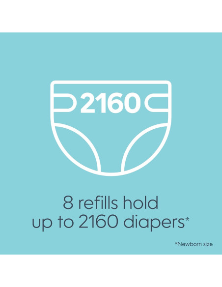 Recargas Diaper Genie 270 Pañales - Paquete de 8 - Max Odor Lock