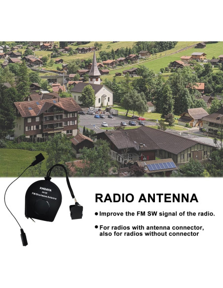 Antena Externa XHDATA AN-80 para Radio FM y Ondas Cortas